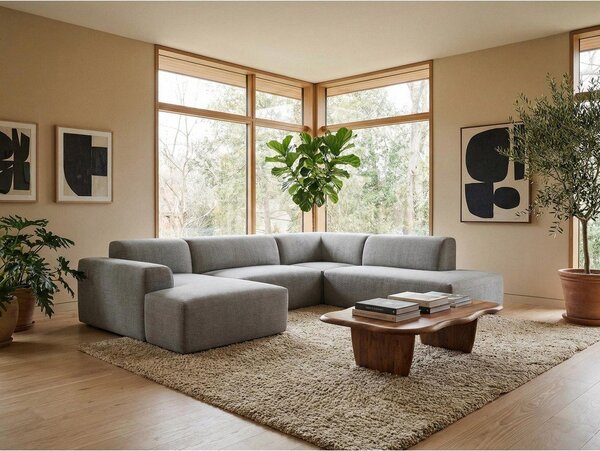 Divano angolare verde (con penisola a destra/con chaise lounge) Keli – Makamii