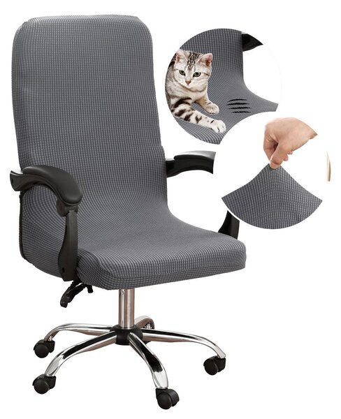 Copertura elastica per sedia da ufficio, grigio-blu
