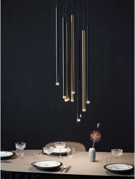 Lampada a sospensione LOOM DESIGN, dimmerabile, Dorato / Ottone, Soggiorno, Alluminio