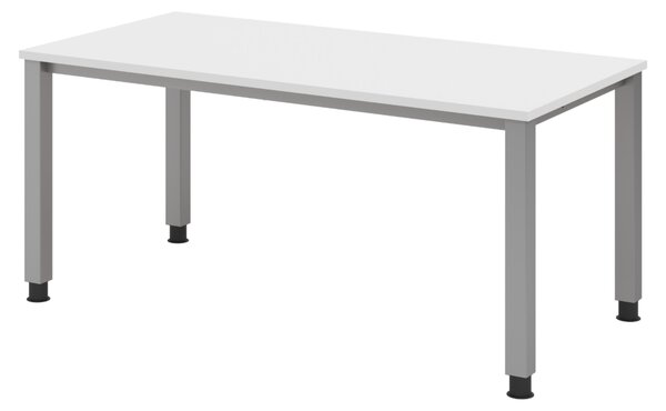 Scrivania bümö Serie Q - Finitura: bianco, struttura: argento, dimensioni: 160 x 80 cm