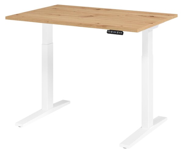 Scrivania elettrica bümö XMKA - Decorazione: rovere nodoso, dimensioni: 120 x 80 cm, struttura: bianco