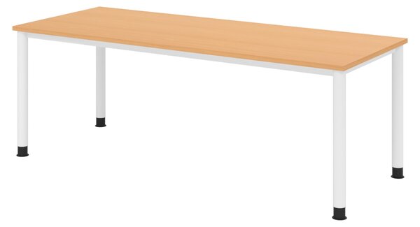 Scrivania bümö Serie H - Finitura: faggio, struttura: bianco, dimensioni: 200 x 80 cm