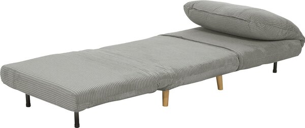 Divano letto 2 in 1 Divano letto Materasso pieghevole regolabile Letto per ospiti in velluto a coste, per camera da letto, soggiorno Grigio 82 x 89 x 83 cm Aosom