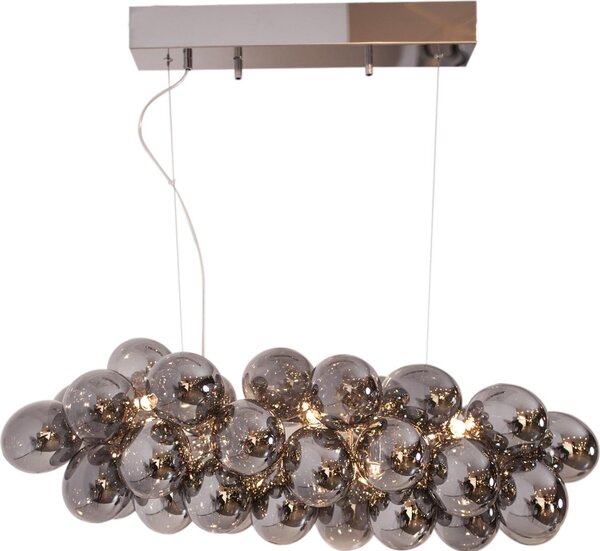 Lampadario Gross argento 8xG9x40W in metallo, dimensioni: 150x36x36 cm, IP20, By Rydens