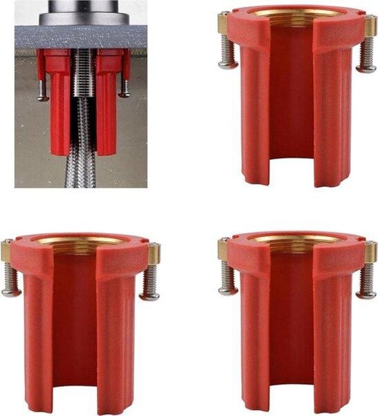 3 tiranti tubolari in ABS - tiranti di sicurezza anti-allentamento - accessori di fissaggio per rubinetti da cucina (rossi)