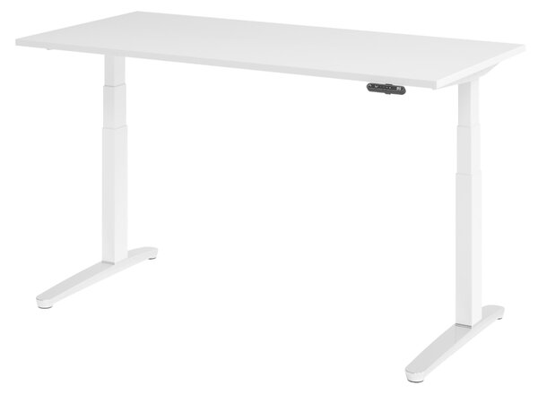 Scrivania elettrica bümö XBHM - Decorazione: bianco, dimensioni: 160 x 80 cm, telaio: bianco/alluminio lucido