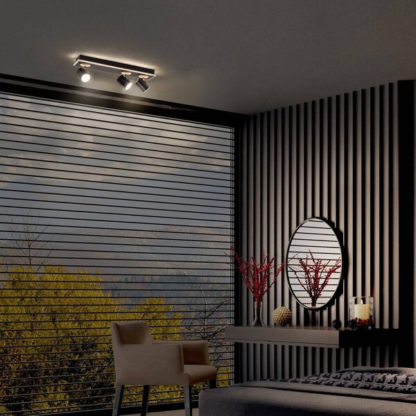 LEDVANCE Plafoniera a LED Mars, Nero, Soggiorno / Sala da pranzo, Metallo, Plafoniera LED