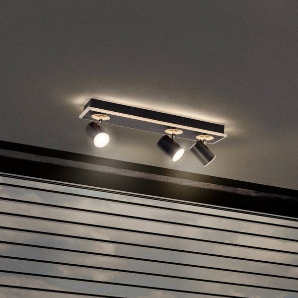 LEDVANCE Plafoniera a LED Mars, Nero, Soggiorno / Sala da pranzo, Metallo, Plafoniera LED