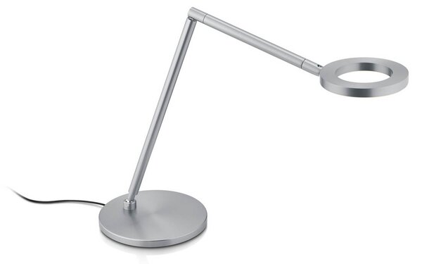 Knapstein Lampada da scrivania Tessa-T, dimmerabile, Alluminio / Grigio / Zincato, Studio / Ufficio, Ottone, Moderno, Lampada da tavolo LED