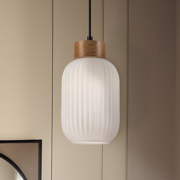 Lampada a sospensione in vetro Harmony Lamkur, dimmerabile, Bianco / Opale, Soggiorno / Sala da pranzo, Vetro, Scandinavo, Lampada a sospensione