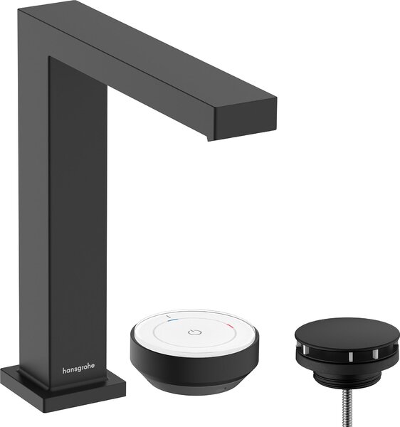 Hansgrohe Tecturis E Mitigeur monocommandé pour lavabo 150, 2 trous, garniture découlement non verrouillable, saillie 158mm, EcoSmart+, CoolStart, 73053670, 73053670