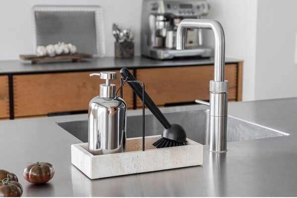 Dispenser per sapone argentato in ceramica 200 ml Lotus – Mette Ditmer Denmark