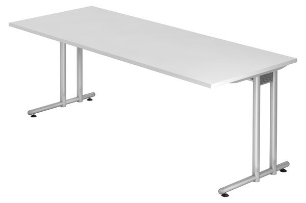 Bümö Scrivania Serie-N - Finitura: Bianco, Dimensioni: 200 x 80 cm