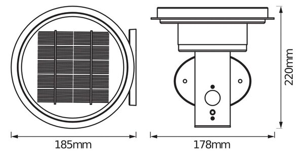 OSRAM applique a LED ENDURA STYLE SOLAR DOUBLE CIRCLE nera DOUBLE, dimmerabile, Nero, Acciaio Inox, Moderno, Lampada solare da esterni