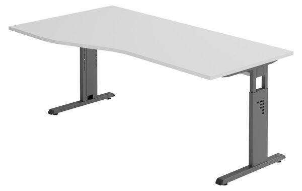 Bümö Scrivania Serie-O - Struttura: grafite, decorazione: grigio, dimensioni: 180 x 100 cm