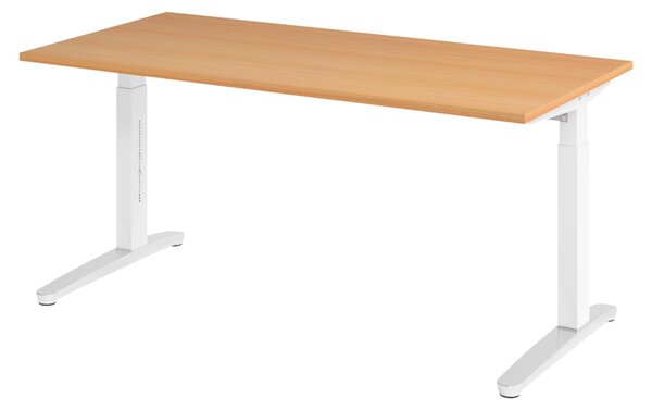 Scrivania bümö serie XB - Finitura: faggio, dimensioni: 160 x 80 cm, struttura: bianco/alluminio lucido