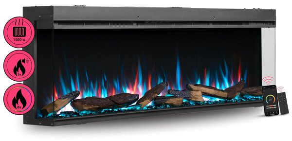 Camino elettrico BALDERIA Athena smart 60 - Camino da incasso - Nero