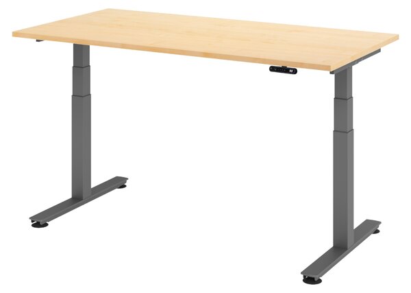 Scrivania elettrica bümö XDSM - Finitura: acero, dimensioni: 160 x 80 cm, struttura: grafite