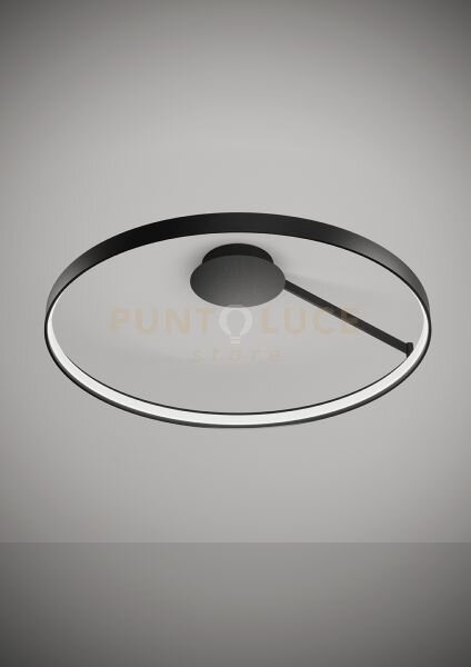 Anello lampada da soffitto nero verniciato diam.78cm 2700k 2761lm 47w