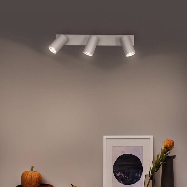 OSRAM Faretto da soffitto OCTAGON, bianco, a 3 luci, GU10-LED 927 dimmerabile, Bianco / Opale, Soggiorno / Sala da pranzo, Metallo, Moderno