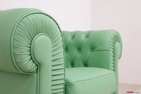 Poltrona Chesterfield Verde Menta Chiaro