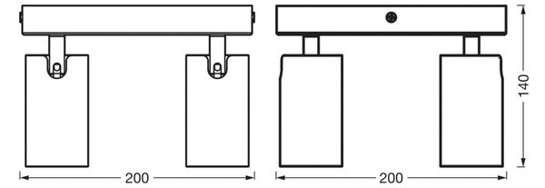 OSRAM Faretto da soffitto OCTAGON PLATE, bianco, a 4 luci, GU10-LED, 927 dimmerabile, Bianco / Opale, Soggiorno / Sala da pranzo, Metallo, Moderno