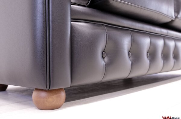 Divano Chesterfield 3 posti nero