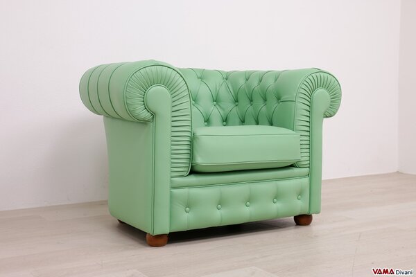 Poltrona Chesterfield Verde Menta Chiaro