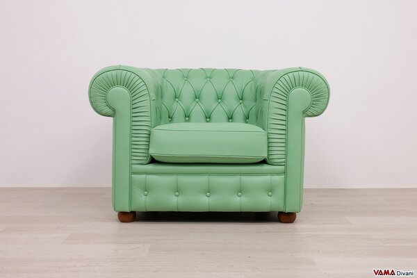 Poltrona Chesterfield Verde Menta Chiaro