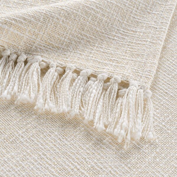 Coperta color crema in misto cotone 125x150 cm Ziggy – douceur d'intérieur