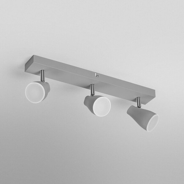 OSRAM Faretto da soffitto PEAR, grigio, a 3 luci, GU10-LED 2.700 K PEAR, Alluminio / Grigio / Zincato, Plastica