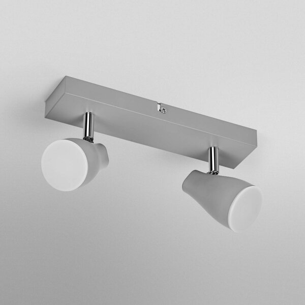 OSRAM Faretto da soffitto PEAR, grigio, a 2 luci, GU10-LED 2.700 K PEAR, Alluminio / Grigio / Zincato, Plastica