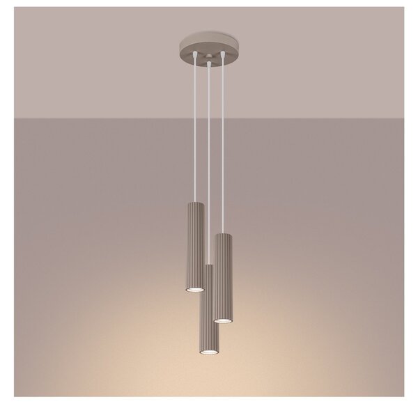 Lampadario grigio tortora in metallo ø 19,5 cm Gleam – Sollux
