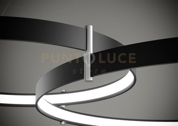 Anello lampadario a sospensione doppio nero verniciato 2700k 5429lm