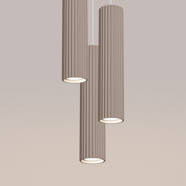 Lampadario grigio tortora in metallo ø 19,5 cm Gleam – Sollux