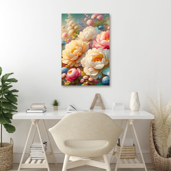 Quadro su tela – Giardino romantico con peonie