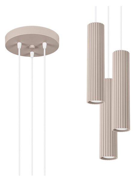 Lampadario grigio tortora in metallo ø 19,5 cm Gleam – Sollux