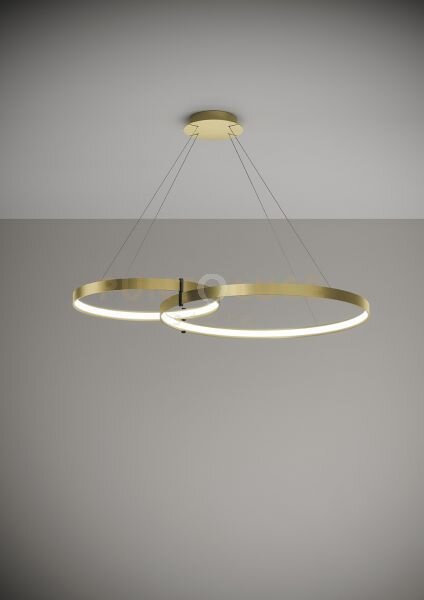 Anello lampadario a sospensione doppio oro 2700k 5429lm 80w d.55cm-
