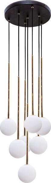 Lampadario ALI nero-oro-bianco 7xG9x40W in metallo, dimensioni: 180x35x35 cm, IP20, Zuma Line