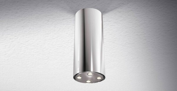 Faber Cappa Cucina Aspirante Isola Diametro 37 cm Altezza 77 cm colore Acciaio - 110.0332.308 CYLINDRA ISOLA/4 EV8 X A37
