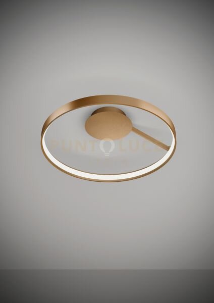 Anello lampada da parete o soffitto rame spazzolato diam.55cm 270