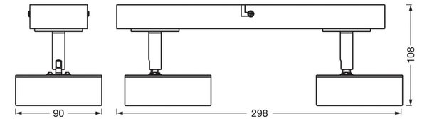 OSRAM Faretto da soffitto LED PLUTO, bianco, 2 faretto in metallo 3.000 K PLUTO, Bianco / Opale, Soggiorno / Sala da pranzo, Metallo