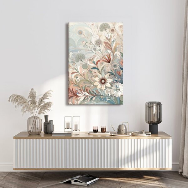 Quadro su tela – Fiori eleganti con linee sottili