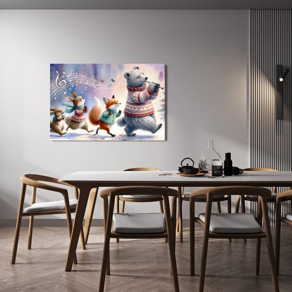 Quadro su tela – Animali che marciano al ritmo della musica
