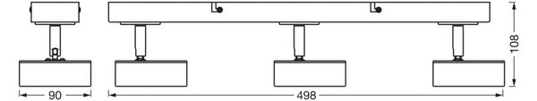 OSRAM Faretto da soffitto LED PLUTO, nero, 3 faretto, 3.000 K PLUTO, Nero, Soggiorno / Sala da pranzo, Metallo