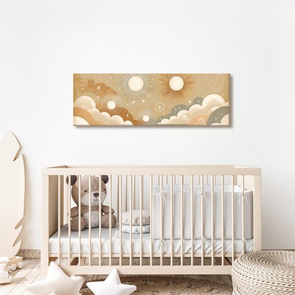 Quadro su tela – Sole cosmico tra le nuvole dei sogni