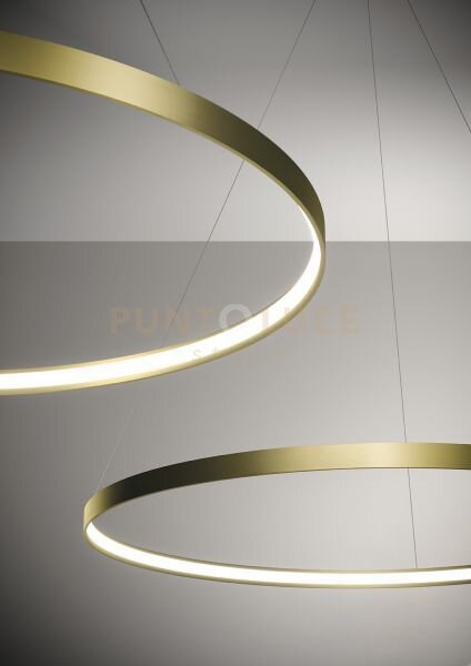 Anello lampadario a sospensione oro spazzolato diam.78cm 2700k 2761