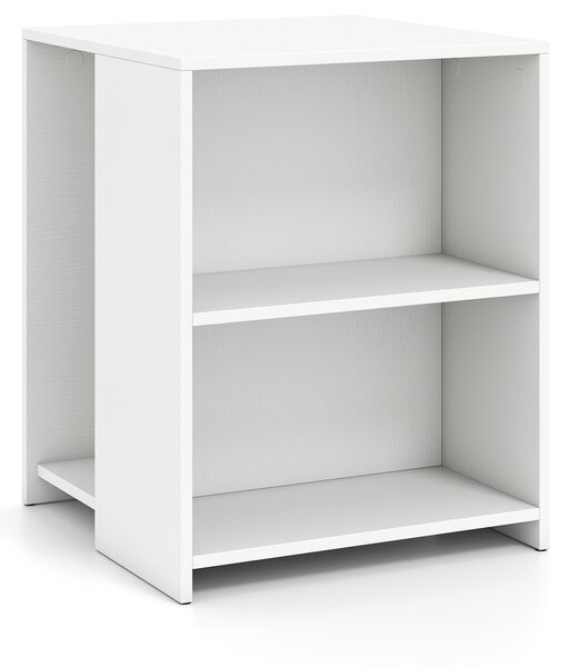 Costway Tavolino da salotto a 3 livelli con 1 scomparto grande e 2 scomparti piccoli piedini antiscivolo, Tavolino per soggiorno camera da letto e studio