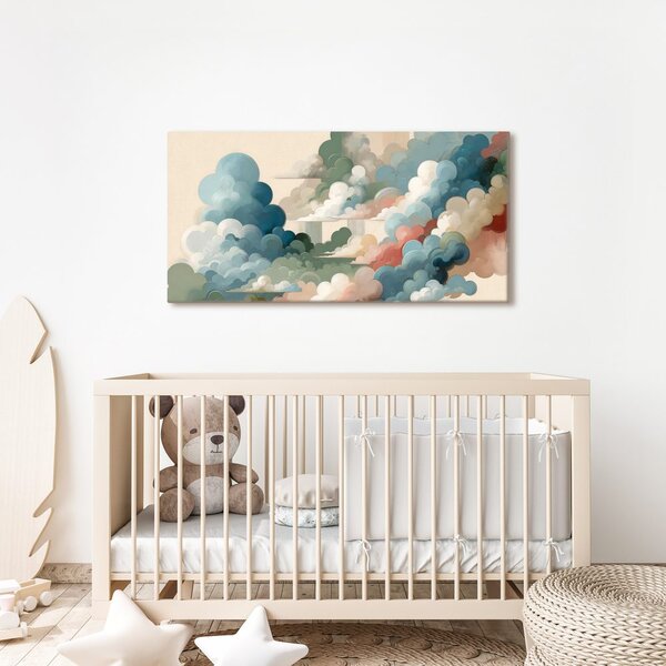 Quadro su tela – Nuvole in tonalità pastello