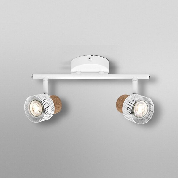 OSRAM Faretto da soffitto CORK, bianco, 2 faretti, LED GU10, 927, dimmerabile, Bianco / Opale, Soggiorno / Sala da pranzo, Metallo
